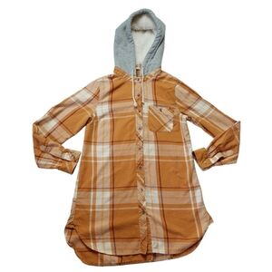 Vanilla Star Plaid Hoodie Shirt Size M